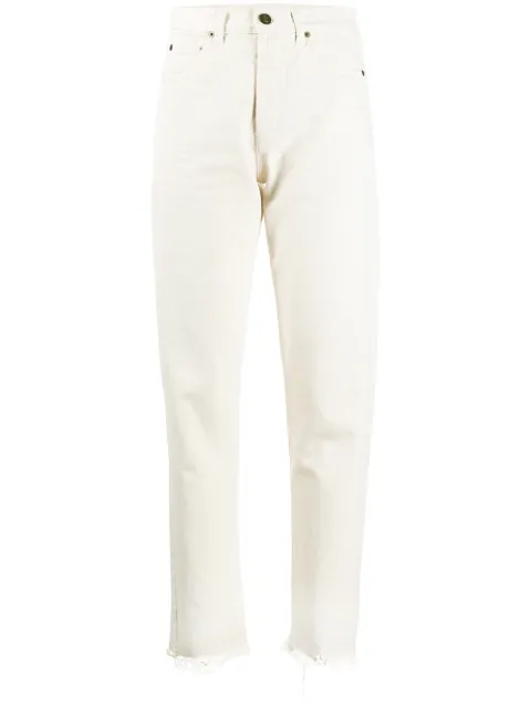 Saint Laurent distressed-hem straight-leg jeans