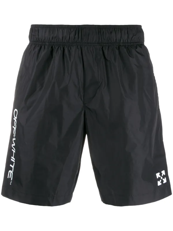 Off White Logo Print Swim Shorts Off White Shorts for Men Farfetch