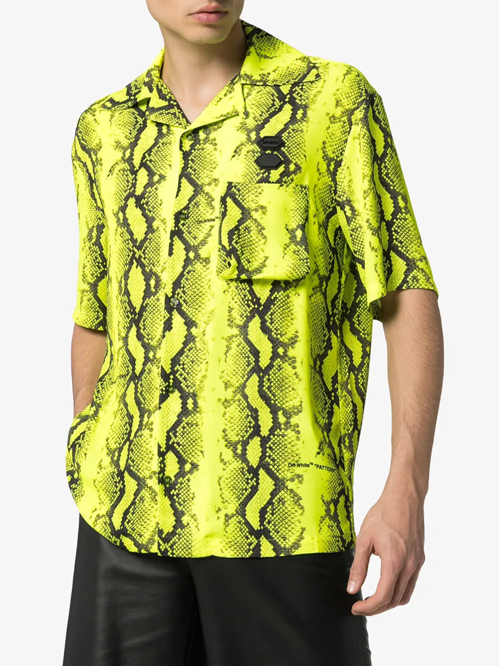 OFF-WHITE OFF-WHITE SNAKE PRINT BOWLING SHIRT,OMGA103R20G72001620014743021