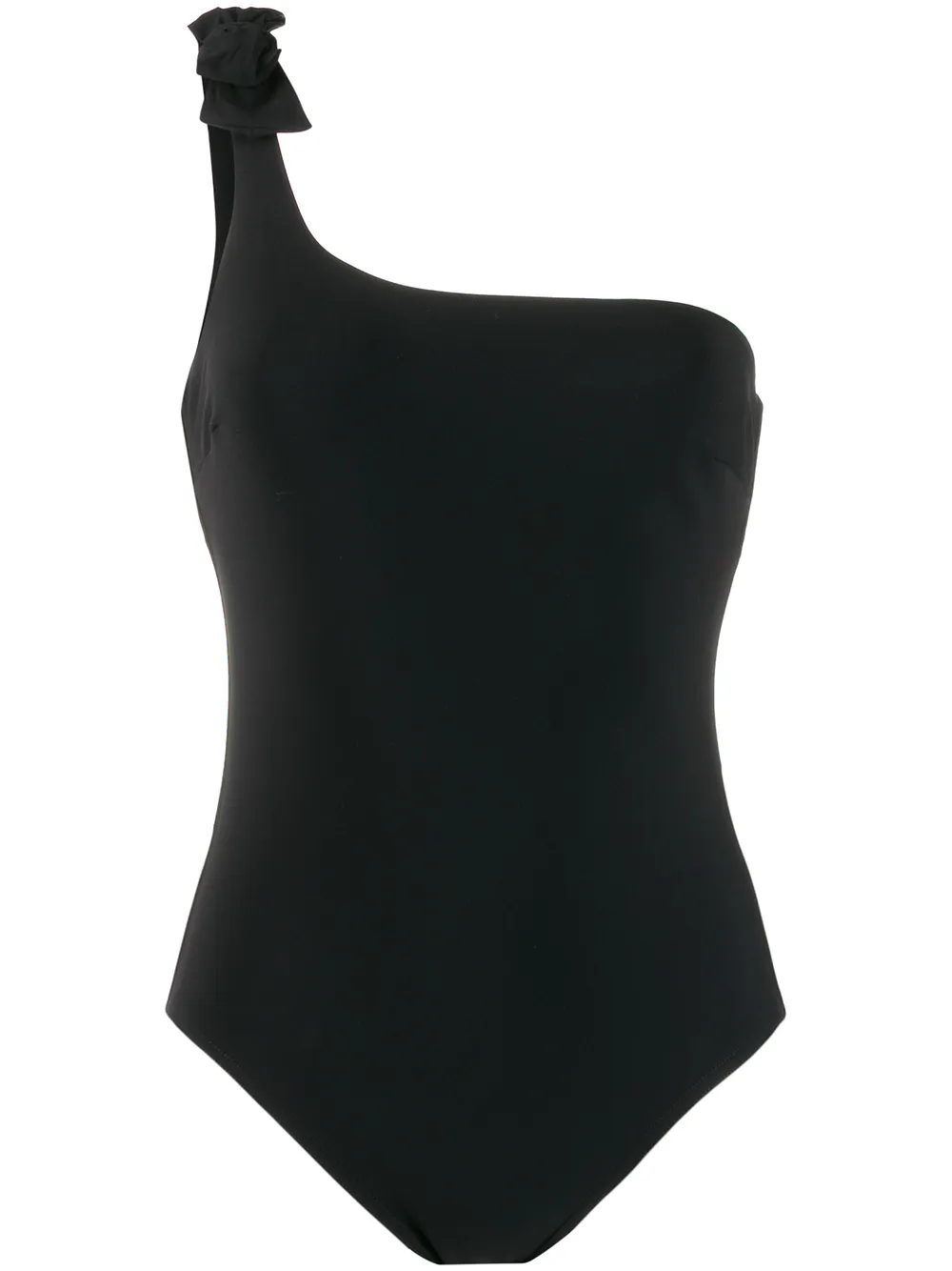 ZIMMERMANN bow embellished asymmetric swimsuit | Black | Image 1