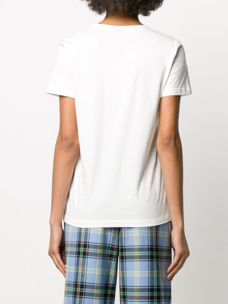 Shop Pinko Embroidered Logo T-shirt In White