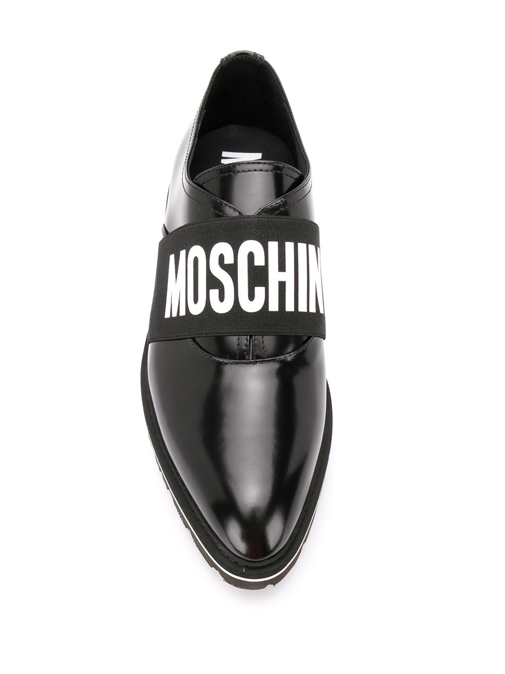 фото Moschino logo tape Derby shoes