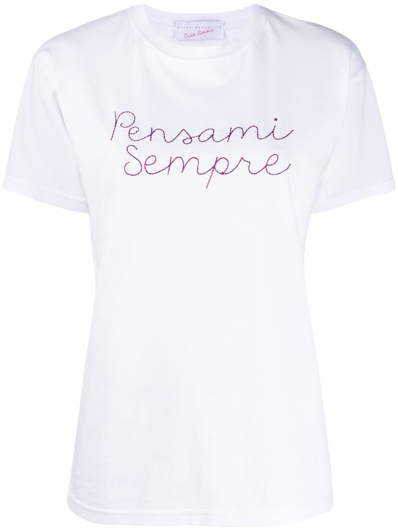 Giada Benincasa Embroidered Script T-shirt In White