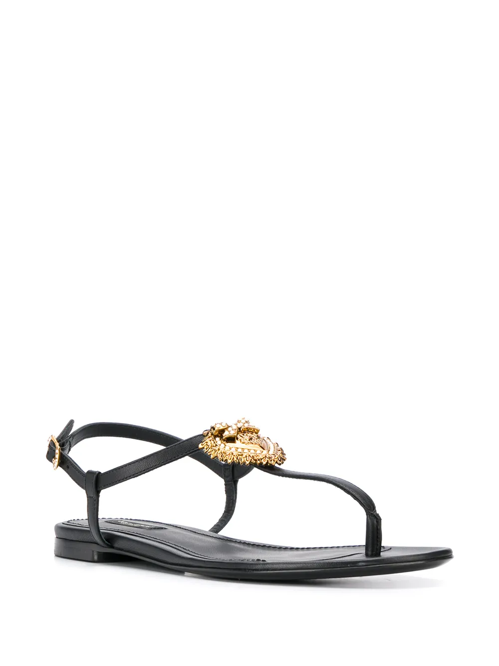 Dolce & Gabbana Devotion leather thong sandals | Flat Sandals | Image 2