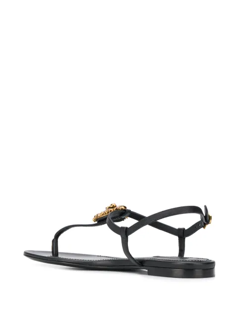 Dolce & Gabbana Devotion leather thong sandals CQ0353AX191 - 2