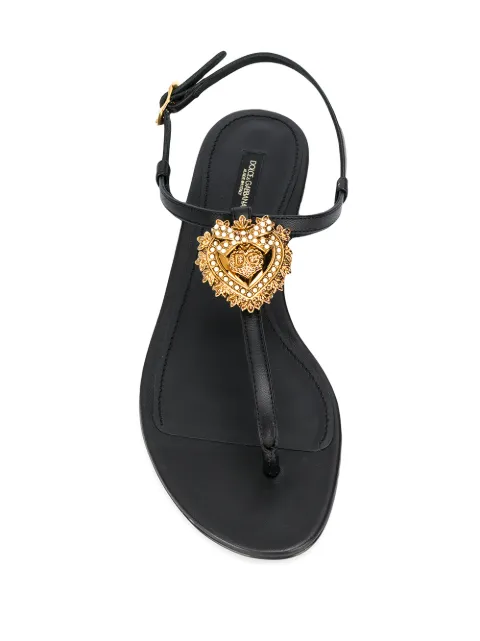 Dolce & Gabbana Devotion leather thong sandals CQ0353AX191 - 3