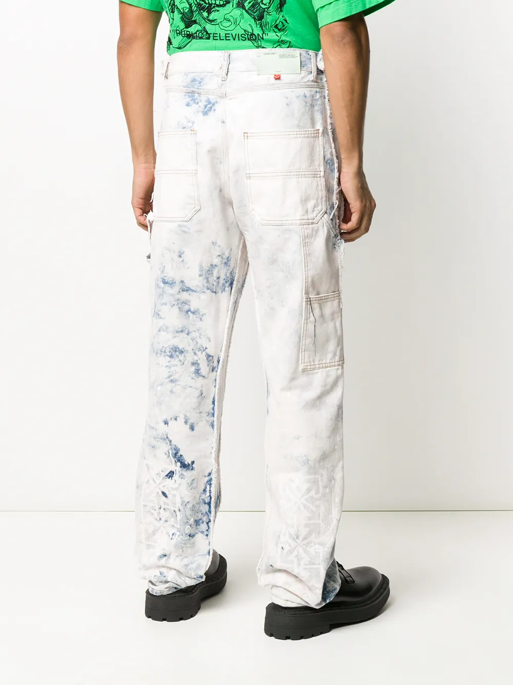 white carpenter trousers