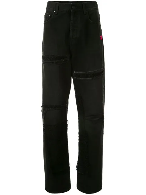 Off-White ripped Arrows-logo jeans
