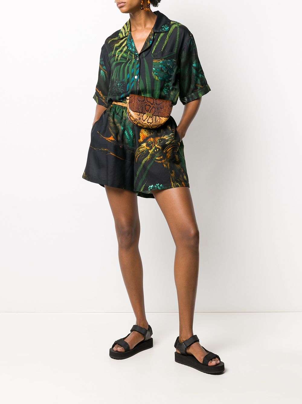 фото Alanui monkey jungle print shirt