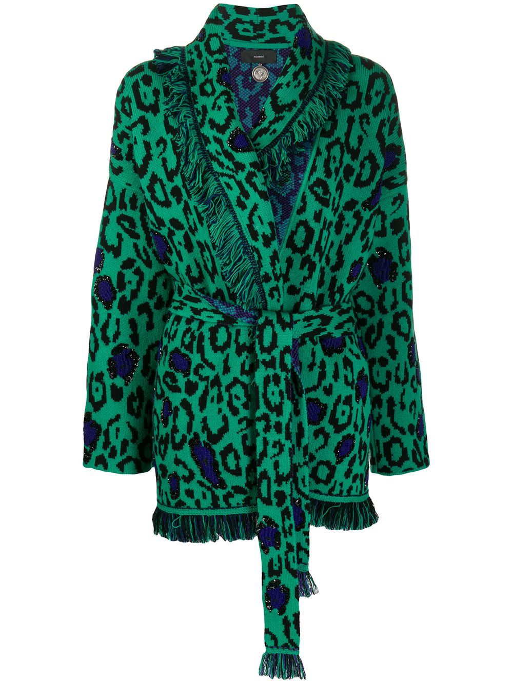 фото Alanui glam jaguar embroidered cardigan