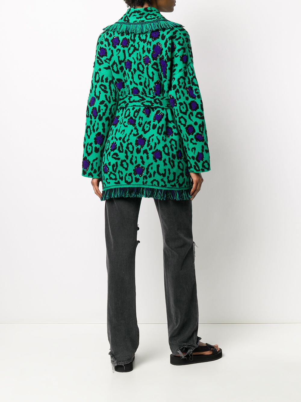 фото Alanui glam jaguar embroidered cardigan