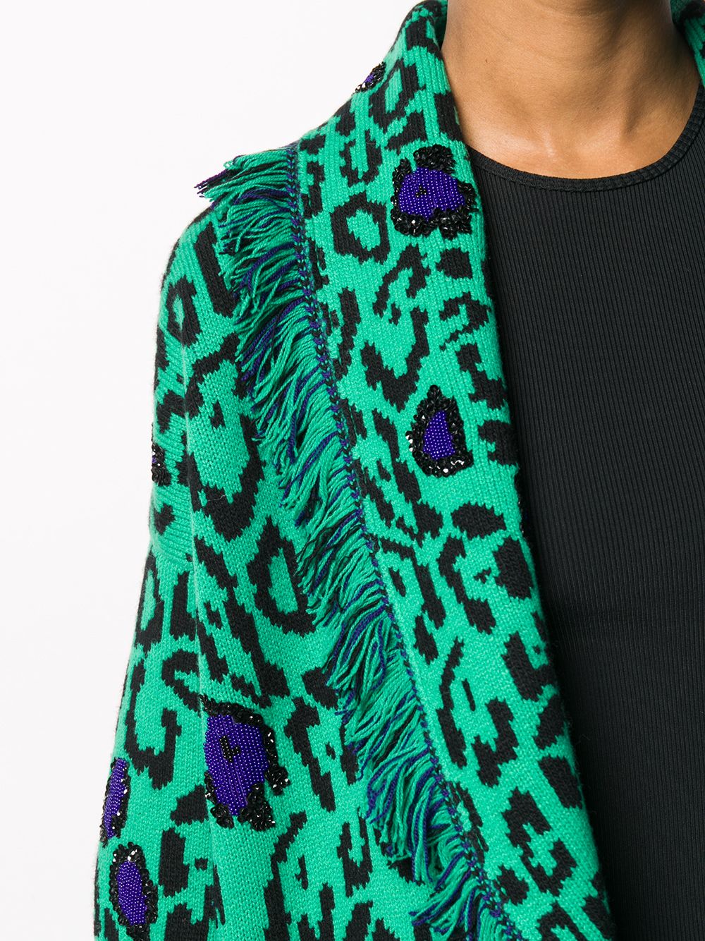 фото Alanui glam jaguar embroidered cardigan