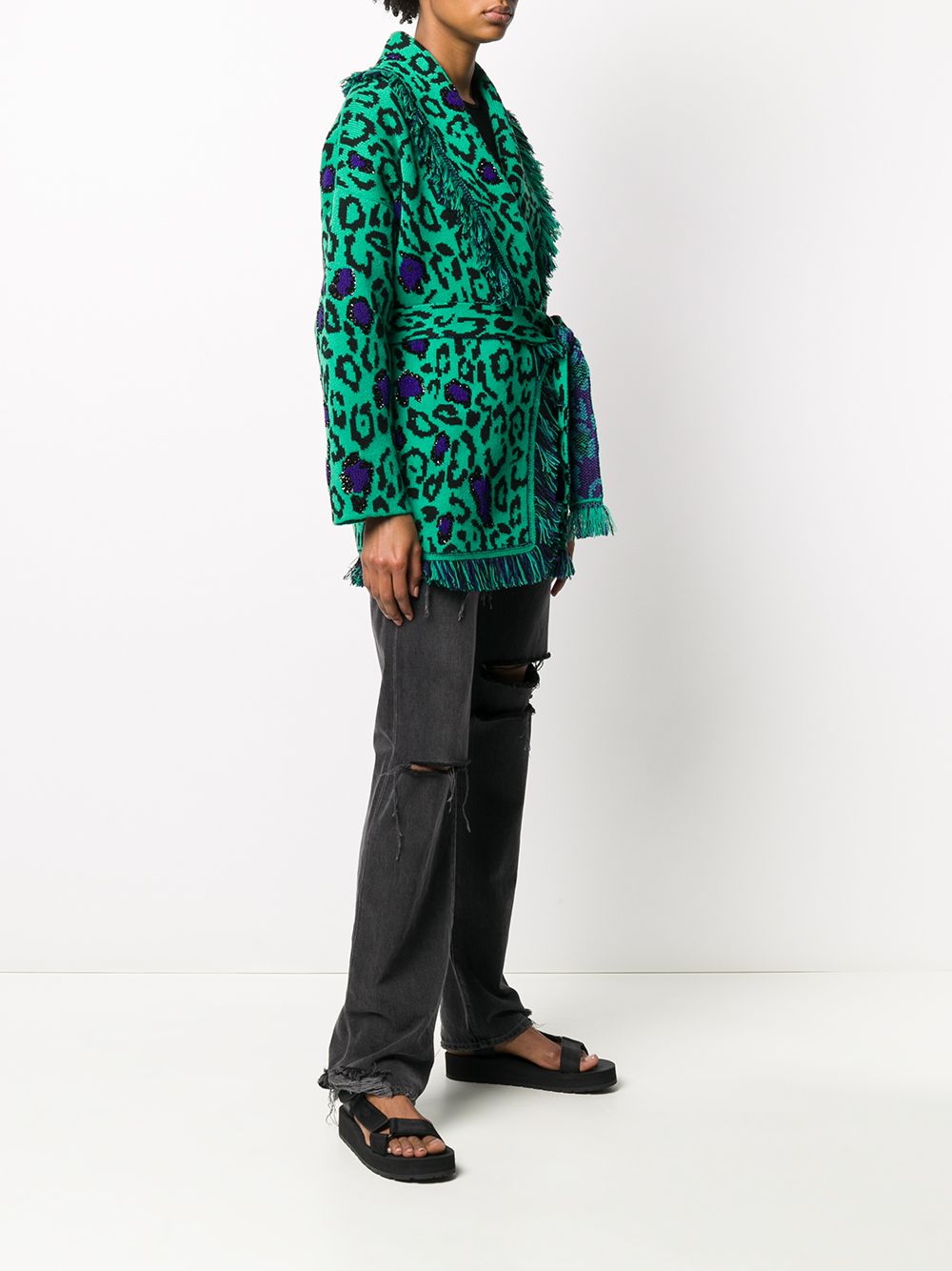 фото Alanui glam jaguar embroidered cardigan