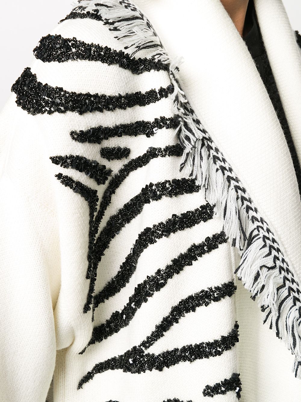 фото Alanui glam zebra embr cardigan lapponia white