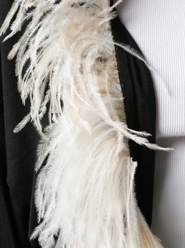 feather trim jacket