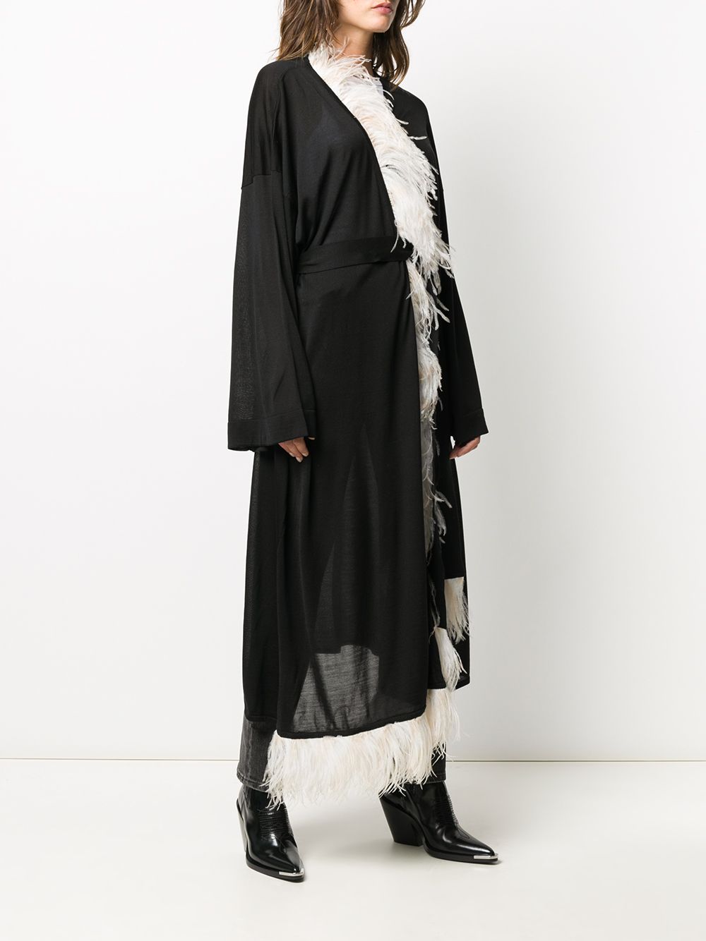 фото Alanui feather fringe knit kimono embassy black