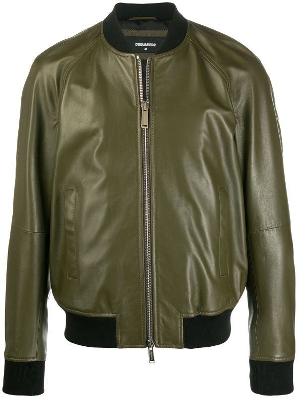 dsquared leather bomber