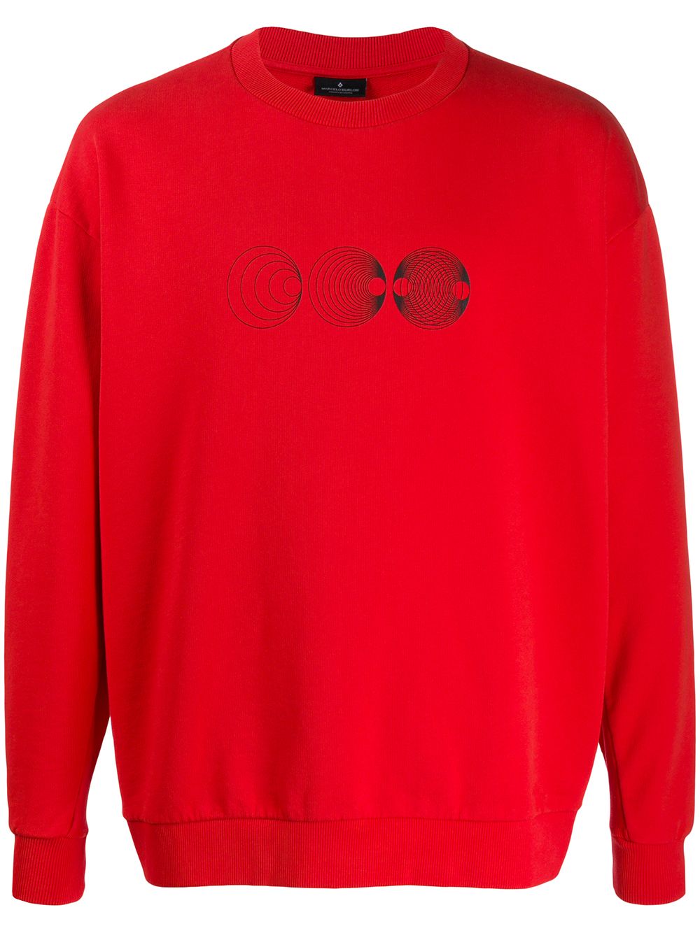 Marcelo Burlon County Of Milan Linear Sphere-print Crew Neck Sweatshirt In Red