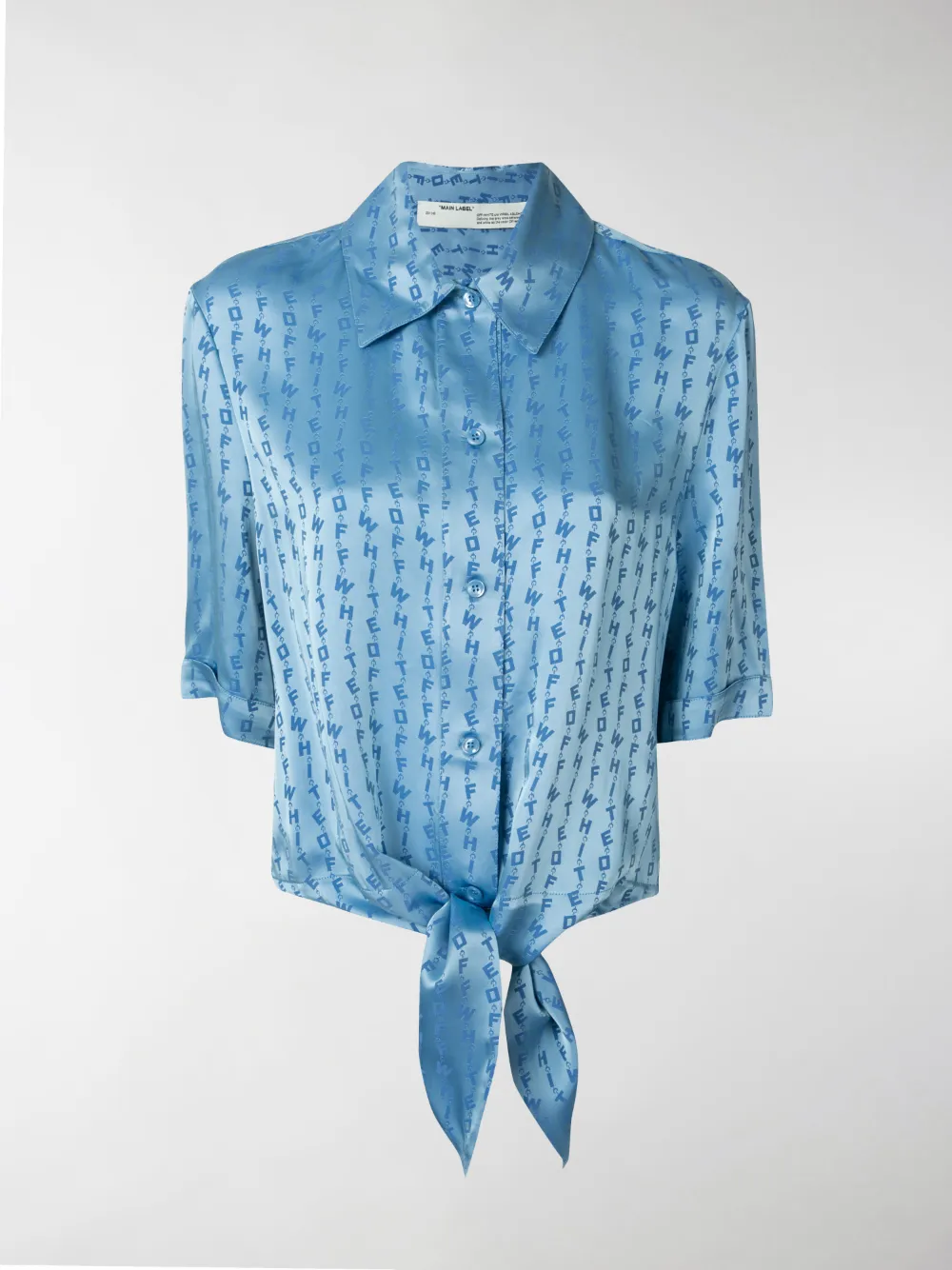 Off-white Logo Baseball Shirt In Blue Viscose In Blue