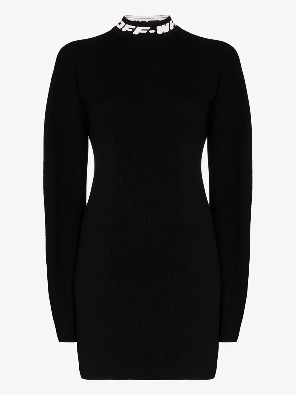 OFF-WHITE INDUSTRIAL LOGO COLLAR KNIT DRESS,OWHI023R20H33068100014746883