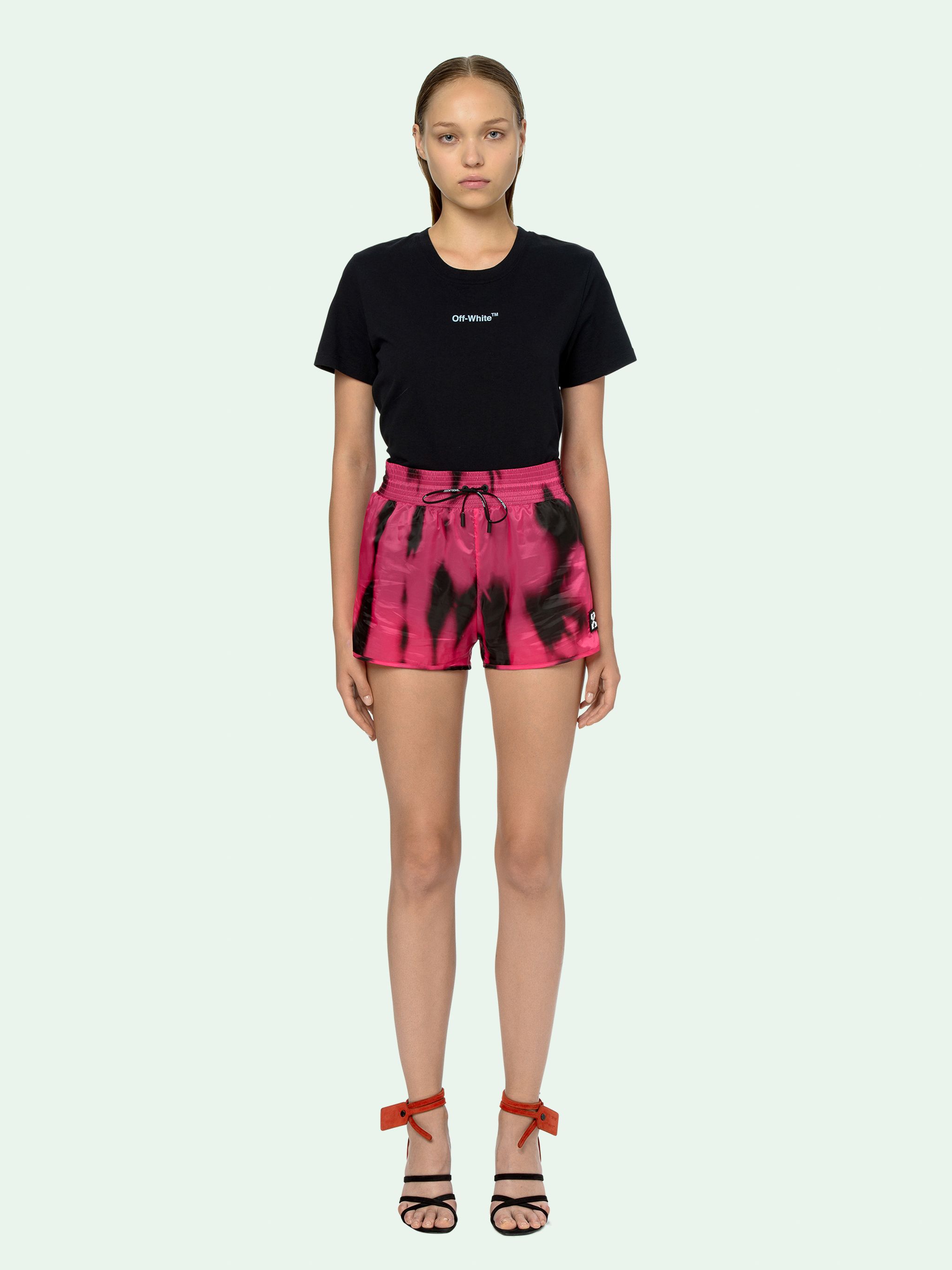 off white tie dye shorts