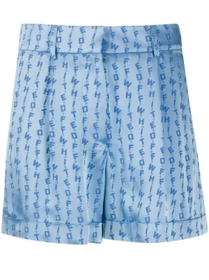 off white shorts blue