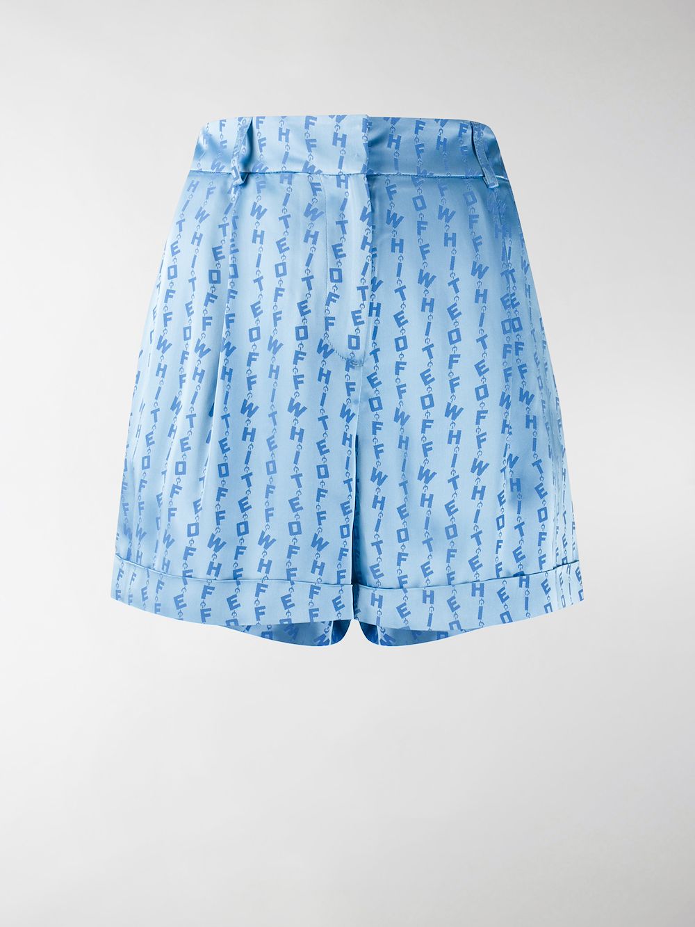 Off-white Logo Shorts Shorts In Blue Viscose In Blue