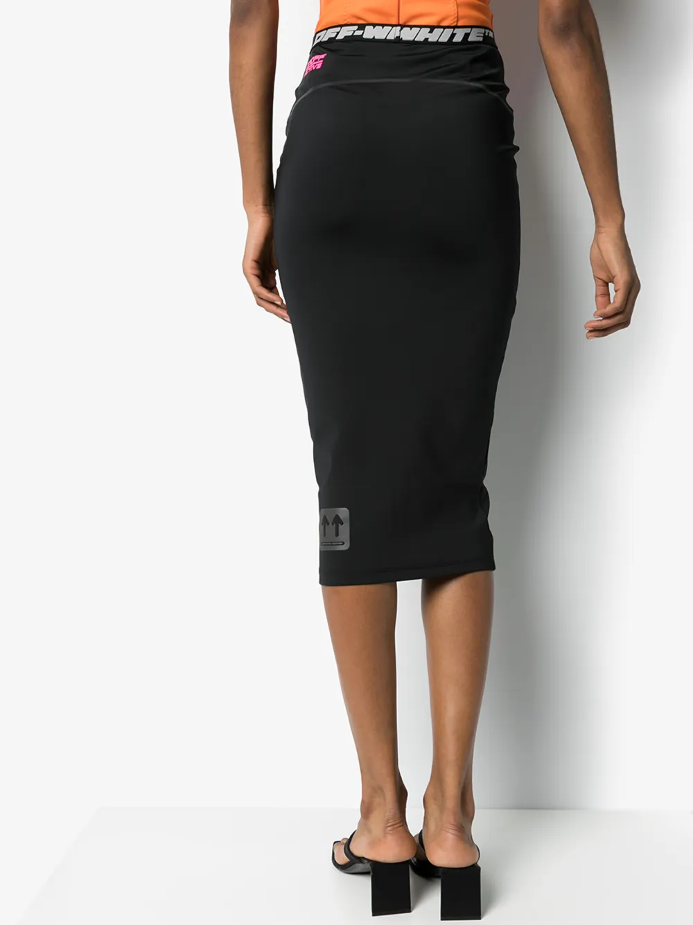 OFF-WHITE OFF-WHITE HIGH WAIST MIDI PENCIL SKIRT,OWCC065R20H81087102814747284
