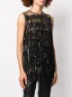 Halpern fringed sleeveless top