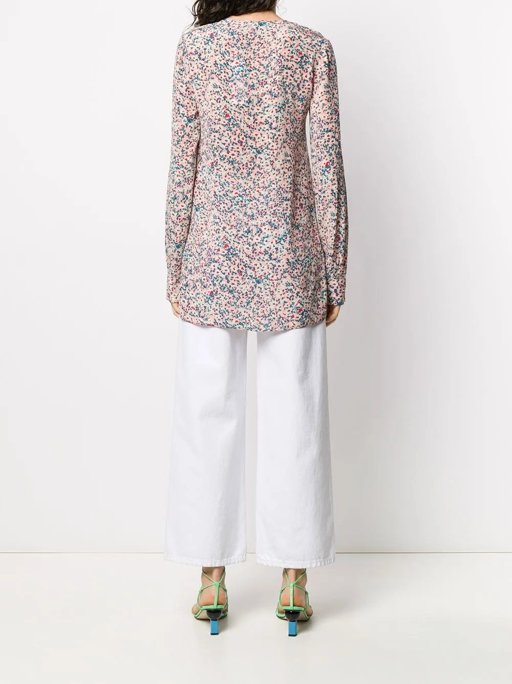 фото Nº21 топ на пуговицах с цветочным принтом