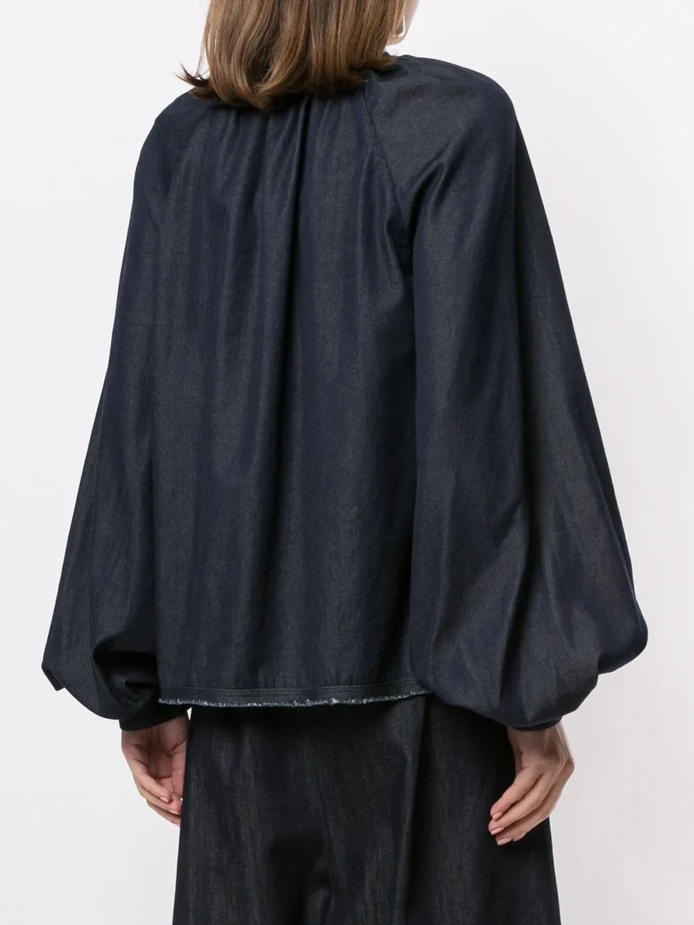 фото Nº21 топ c рукавами бишоп на пуговицах