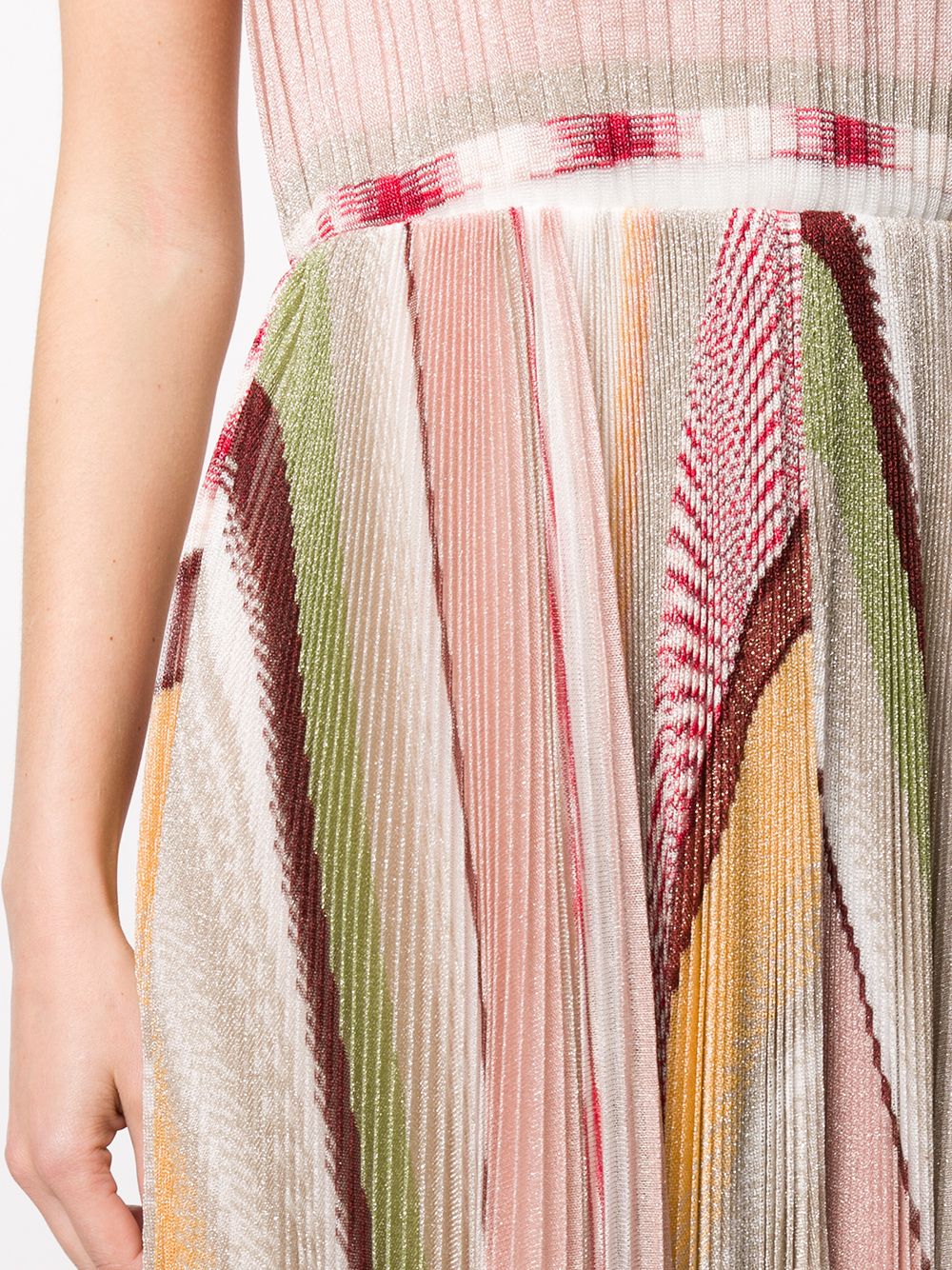 фото Missoni плиссированное платье макси в полоску