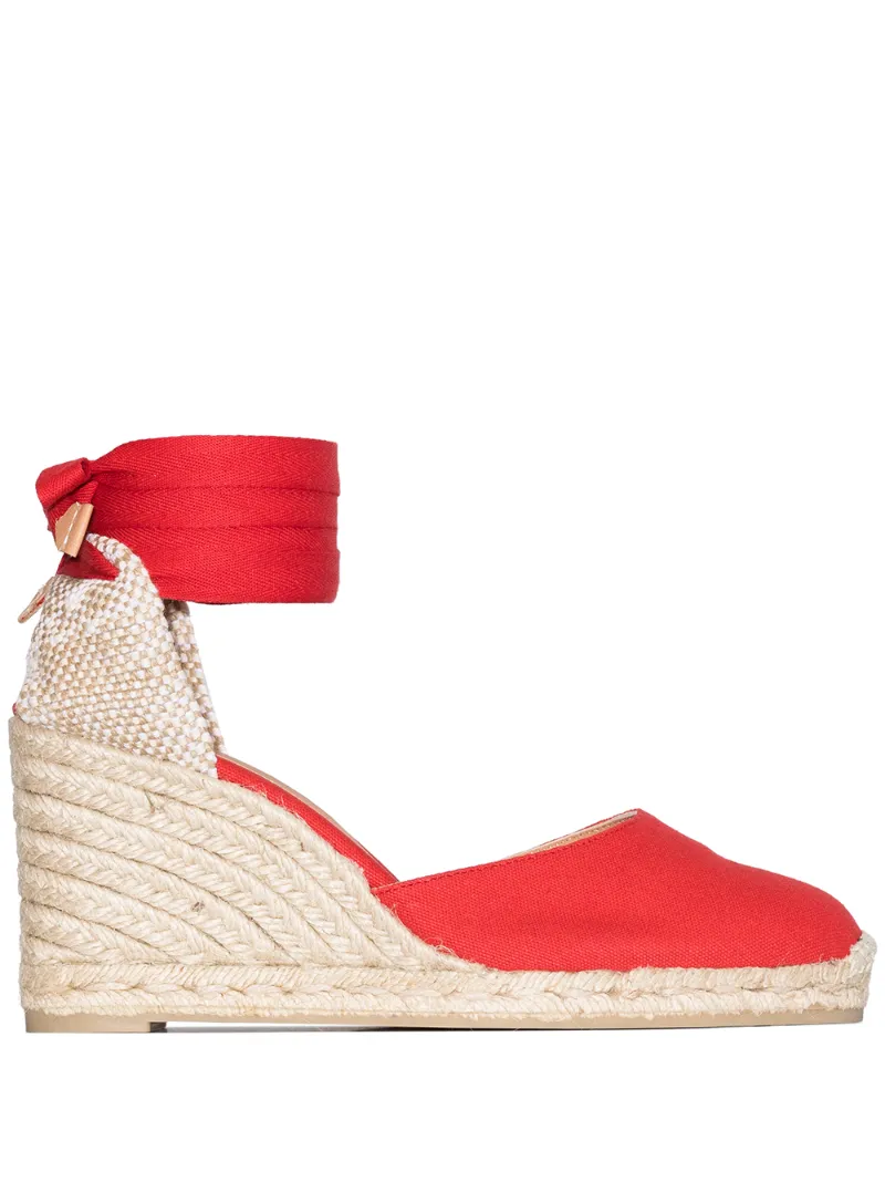 red wedge espadrilles