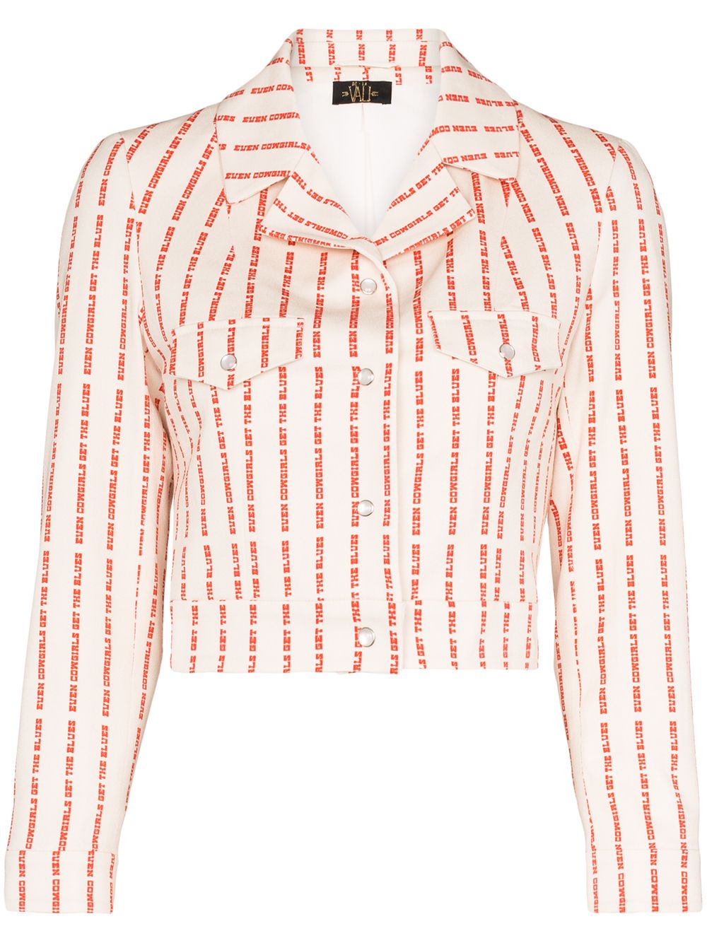 фото De la vali even cowgirls striped text jacket