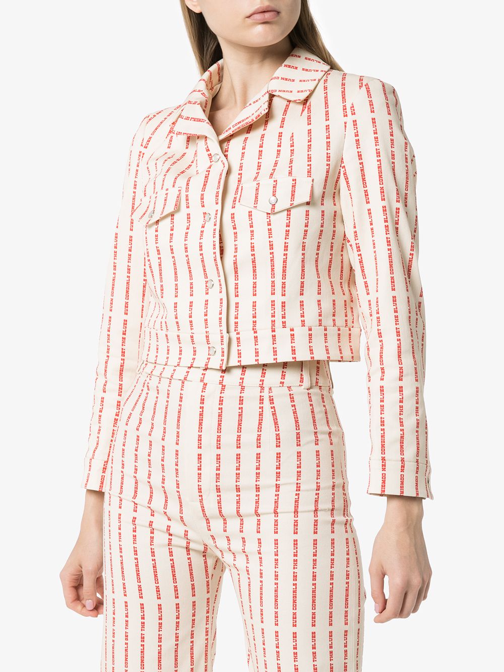 фото De la vali even cowgirls striped text jacket