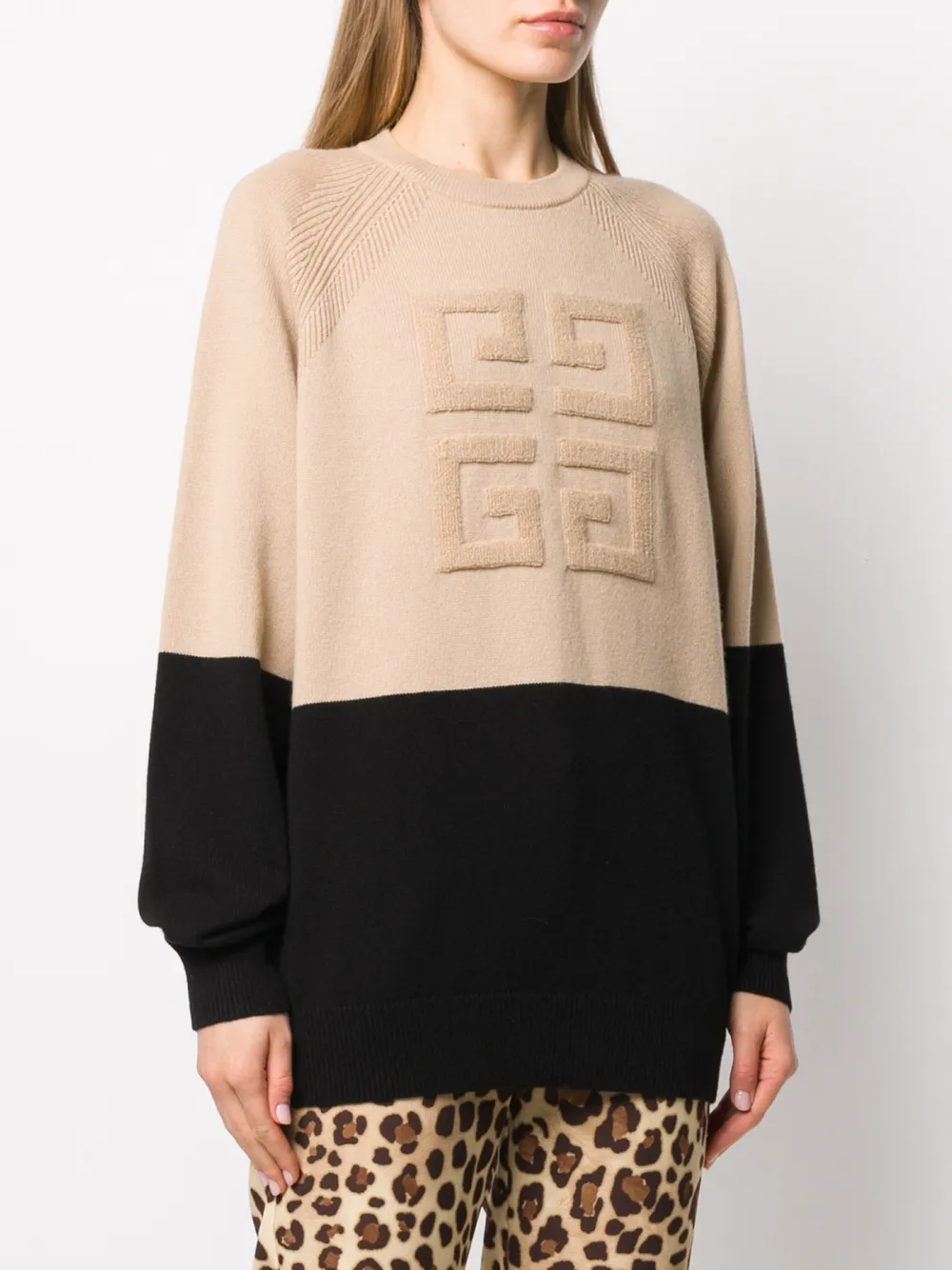 4G two-toned knitted jumper for women 