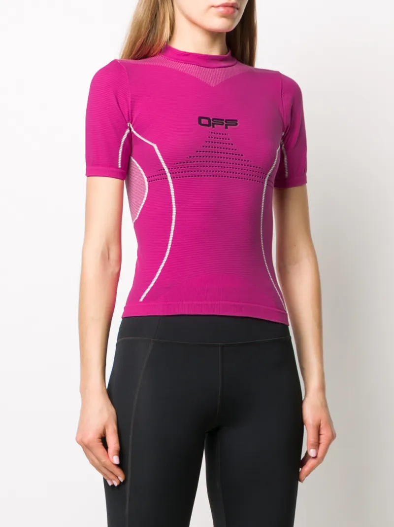 Off-white Active Short Sleeve Top In Pink