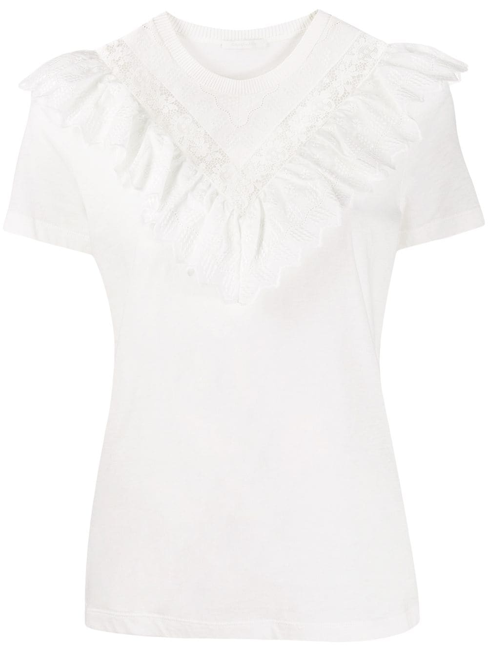Zimmermann Veneto Perennial Ruffled T-shirt In White