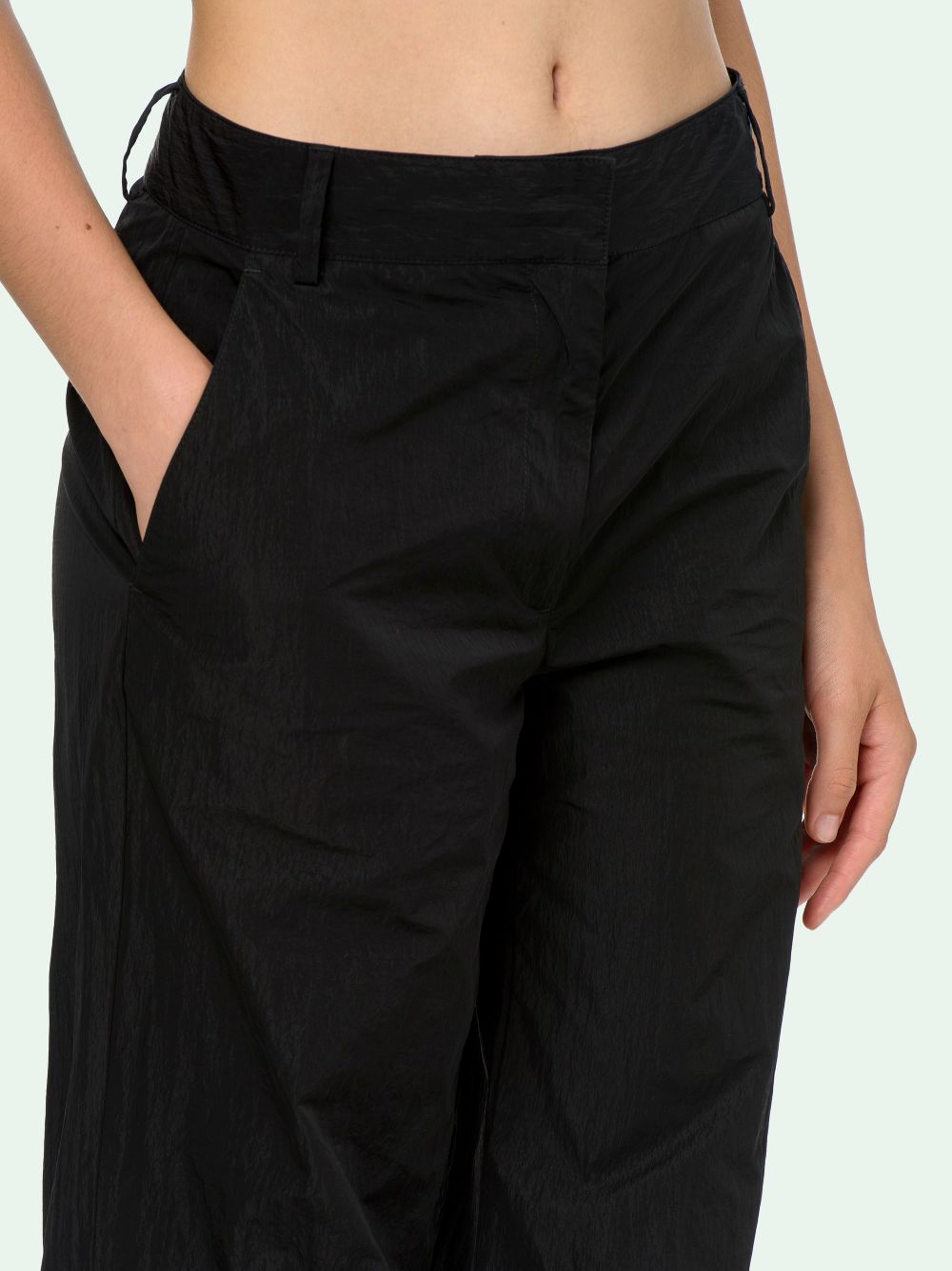 black nylon pants