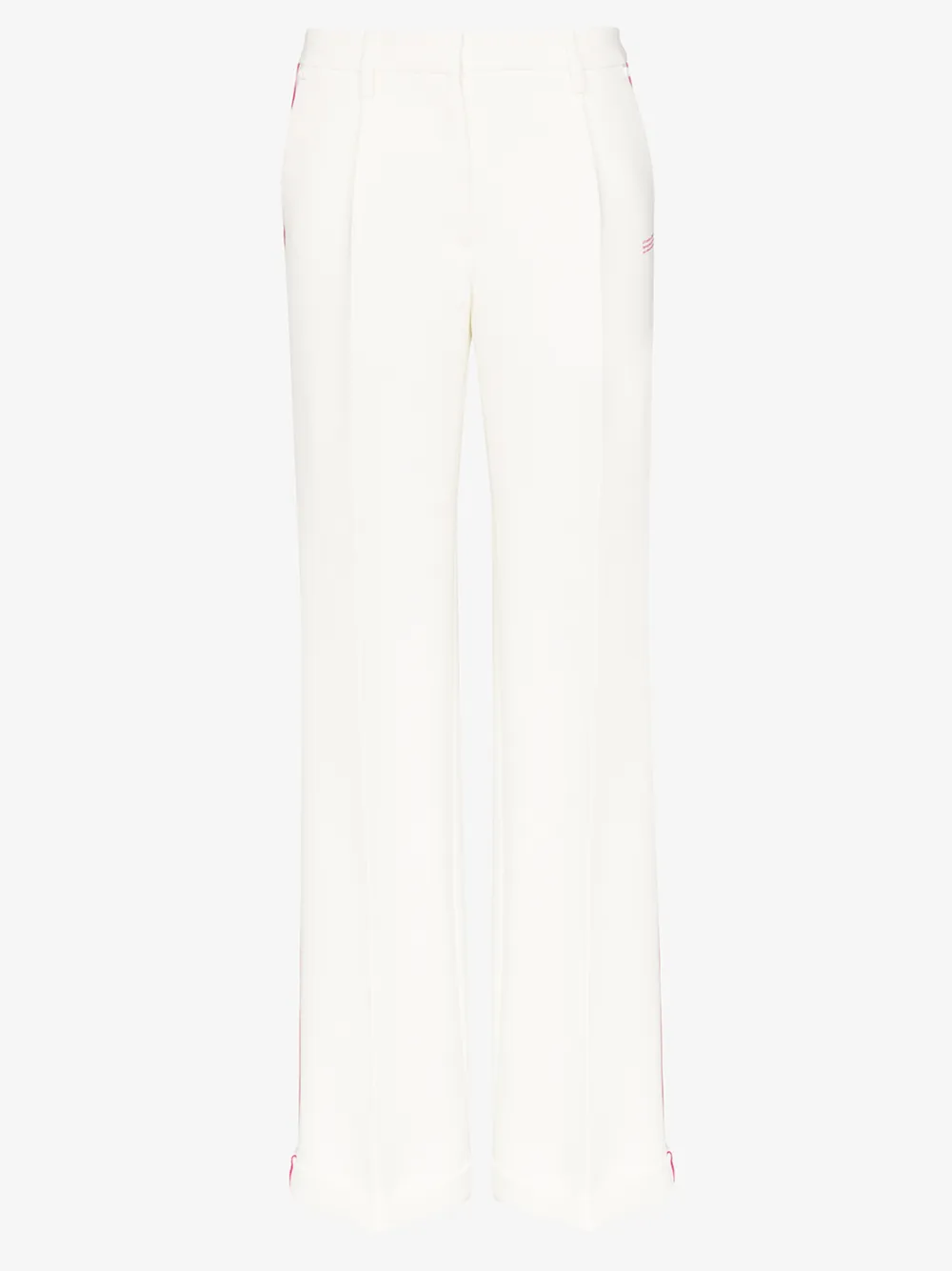 Off-white Contrasting Trim Tailored Trousers In White