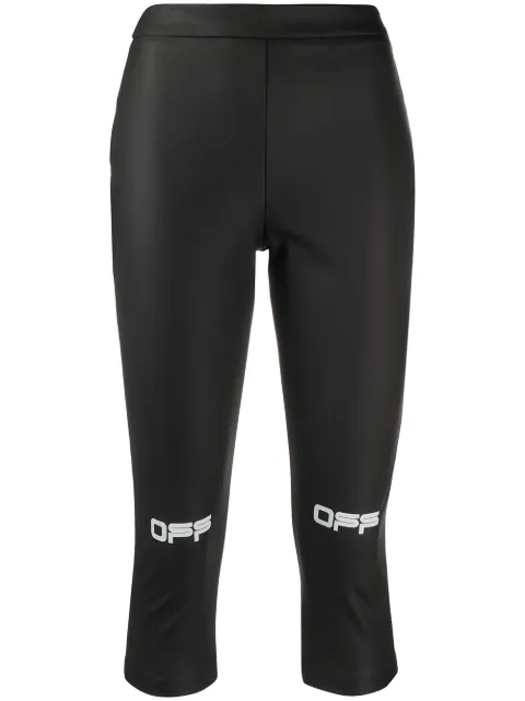 Off-White logo print cropped leggings