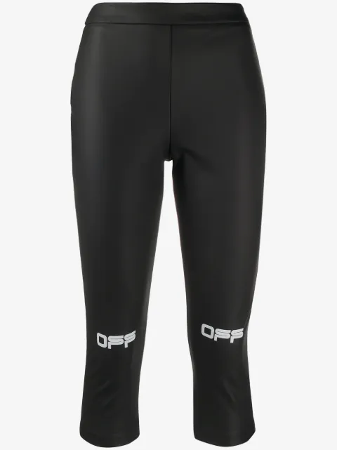 Off-White logo print cropped leggings