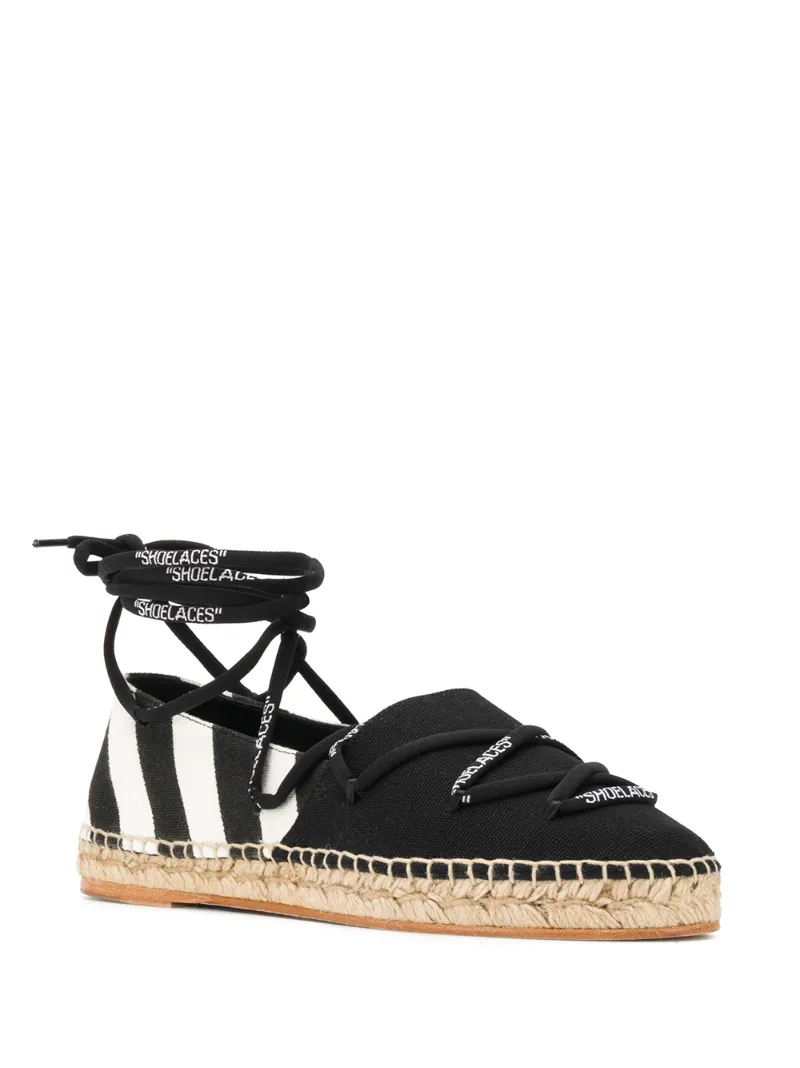 OFF-WHITE DIAGONAL STRIPE TIE ESPADRILLES