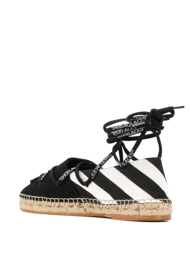 OFF-WHITE DIAGONAL STRIPE TIE ESPADRILLES