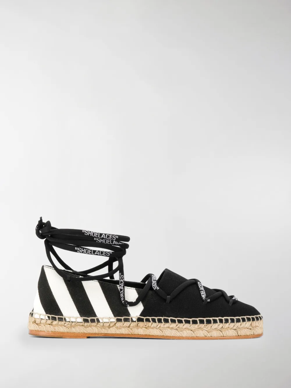 OFF-WHITE DIAGONAL STRIPE TIE ESPADRILLES,OWIA204R20H70116011014749026