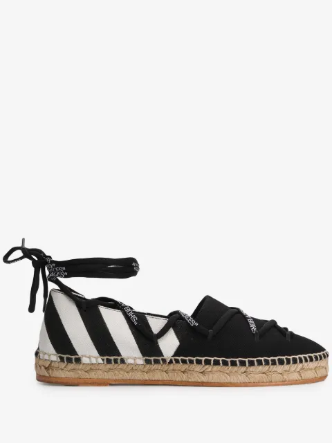 Off-White diagonal stripe tie espadrilles