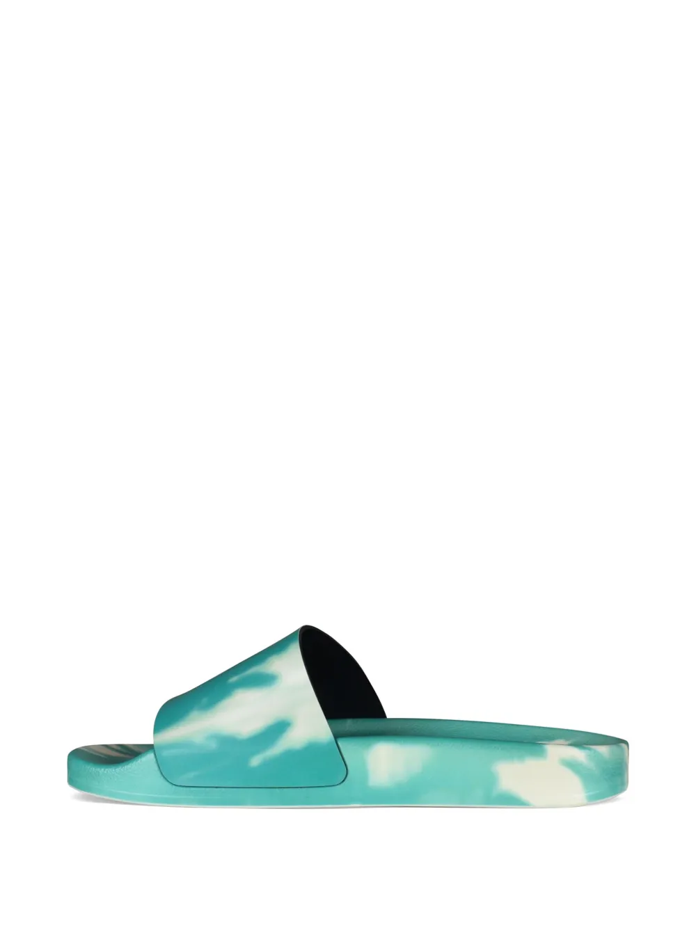 Off-White Badslippers met tie-dye effect Groen