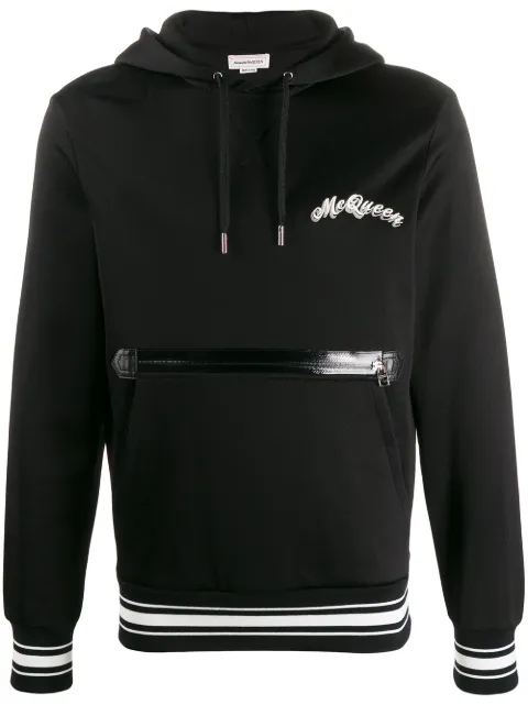 Alexander McQueen double logo-embroidery hoodie