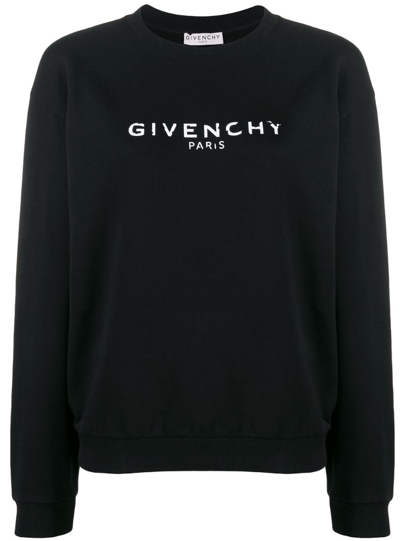 GIVENCHY LOGO PRINT COTTON SWEATER