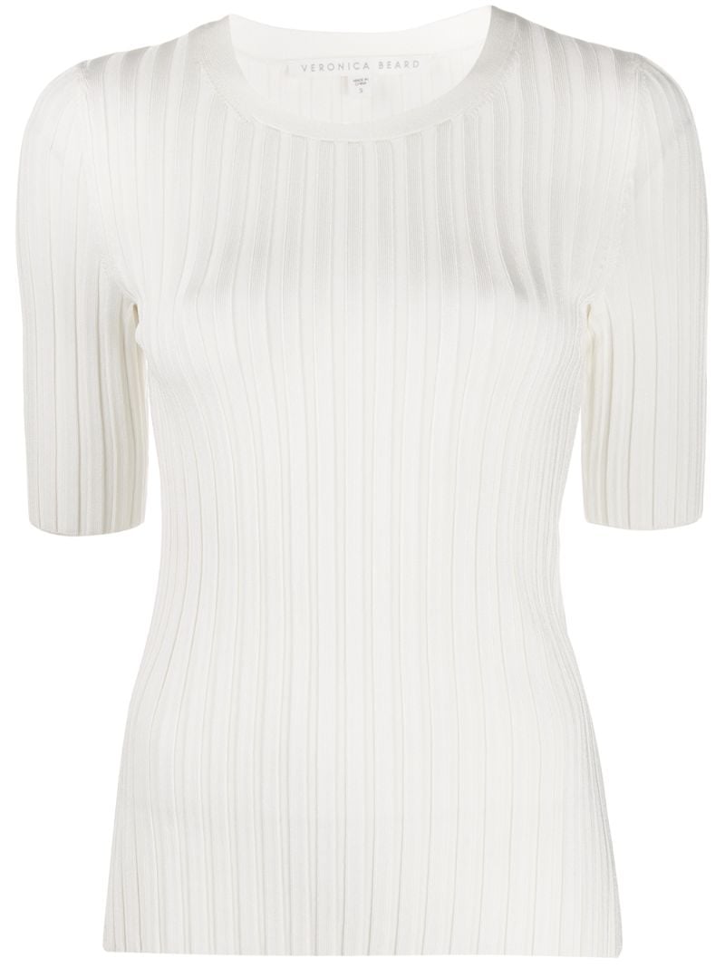 Shop Veronica Beard Dillon Ribbed Top In White